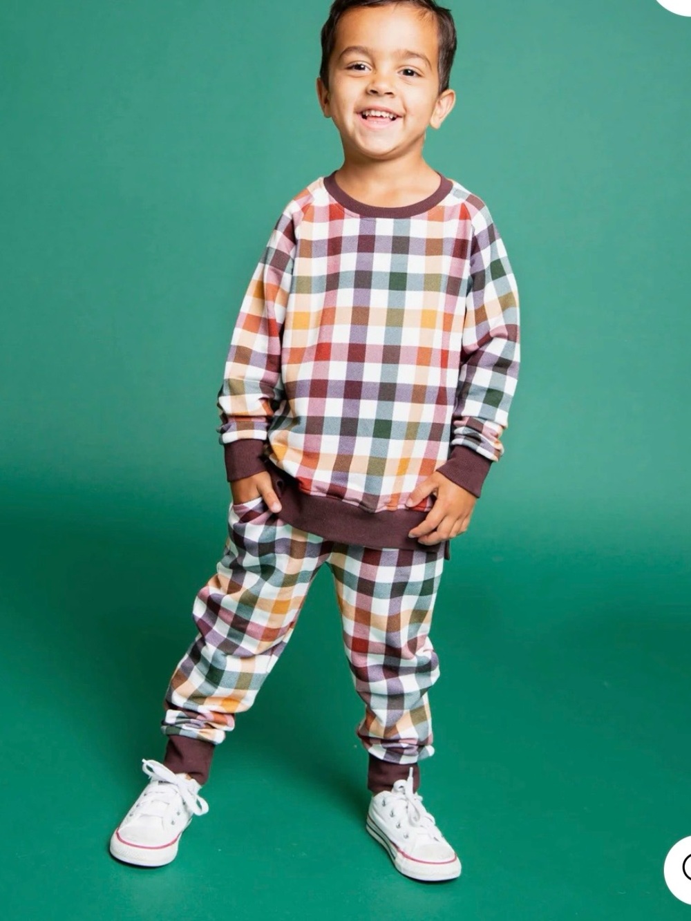 Bums and Roses Jogger Set Checkered & Charmed